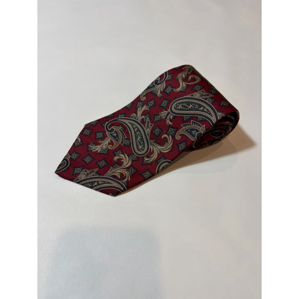 Givenchy Monsieur Silk Tie Red Paisley Baroque Vintage Luxury Necktie